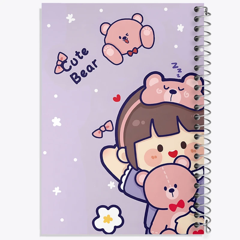 دفتر شطرنجی 50 برگ خندالو طرح دخترانه کیوت کد N3949