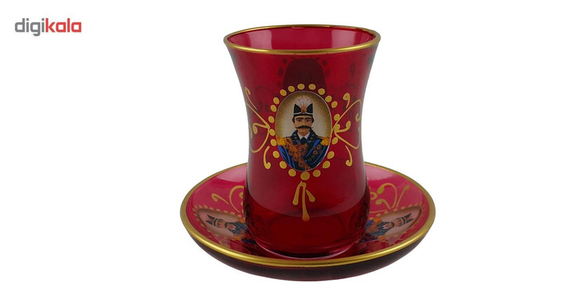 استکان نعلبکی طرح شاه عباسی - بسته 6 عددی