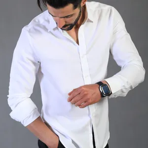 پیراهن آستین بلند مردانه ورسلی مدل 1008-117 رنگ نباتی روشن