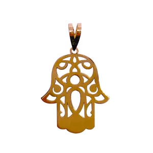 آویز گردنبند طلا 18 عیار زنانه مدل دست اسلیمی 