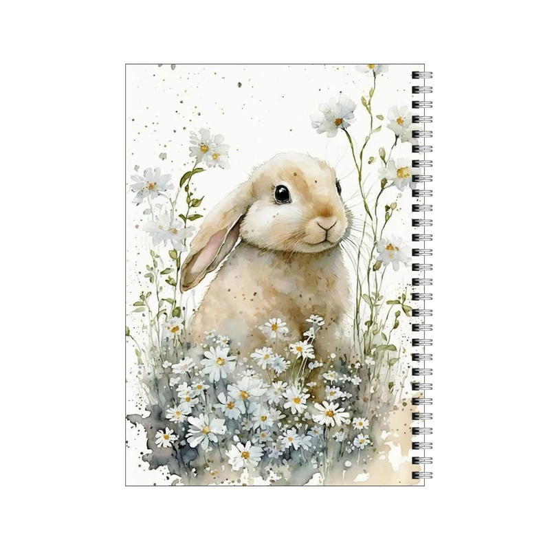 دفتر مشق 50 برگ بامبیلیپ طرح خرگوش و گل های بابونه کد 9306229