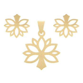 نیم ست طلا 18 عیار زنانه زرمان مدل MS0258