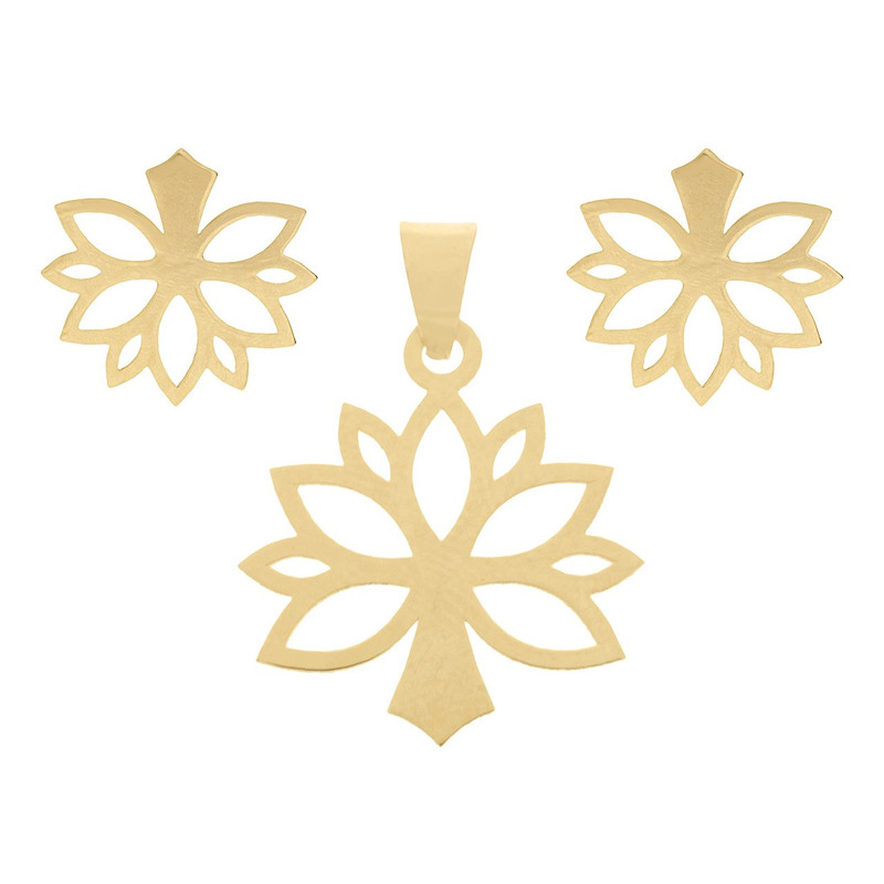 نیم ست طلا 18 عیار زنانه زرمان مدل MS0258 نیم ست طلا 18 عیار زنانه زرمان مدل MS0258