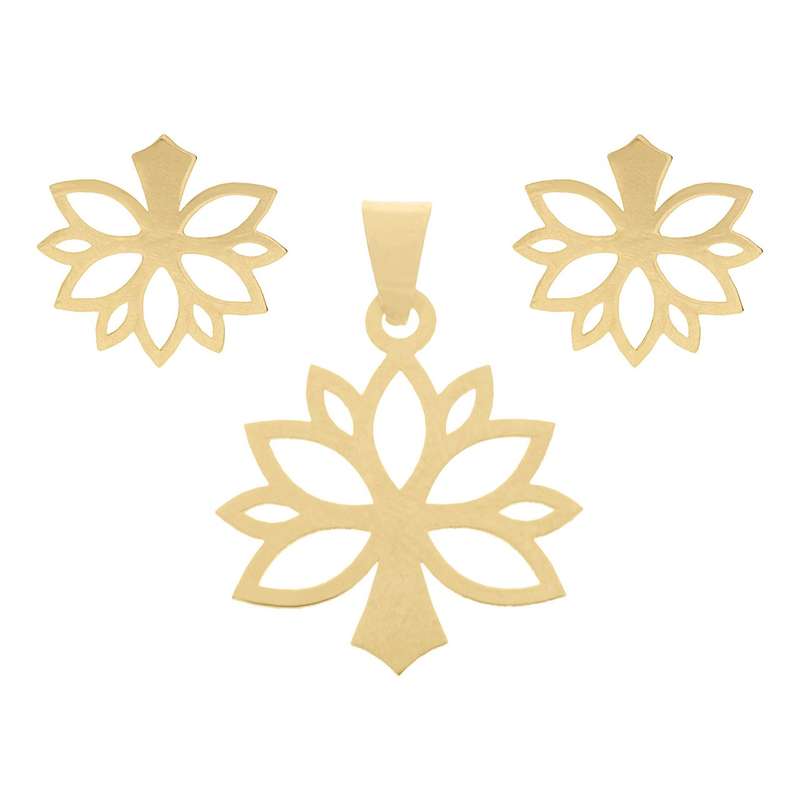 نیم ست طلا 18 عیار زنانه زرمان مدل MS0258 نیم ست طلا 18 عیار زنانه زرمان مدل MS0258