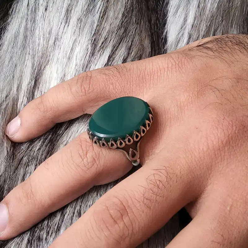 انگشتر مردانه مدل GL182 رنگ سبز