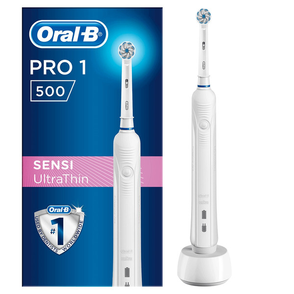 مسواک برقی اورال-بی مدل Pro1 500 SENSI UltraThin به همراه خمیر دندان مدل Pro Onarim حجم 50 میلی لیتر