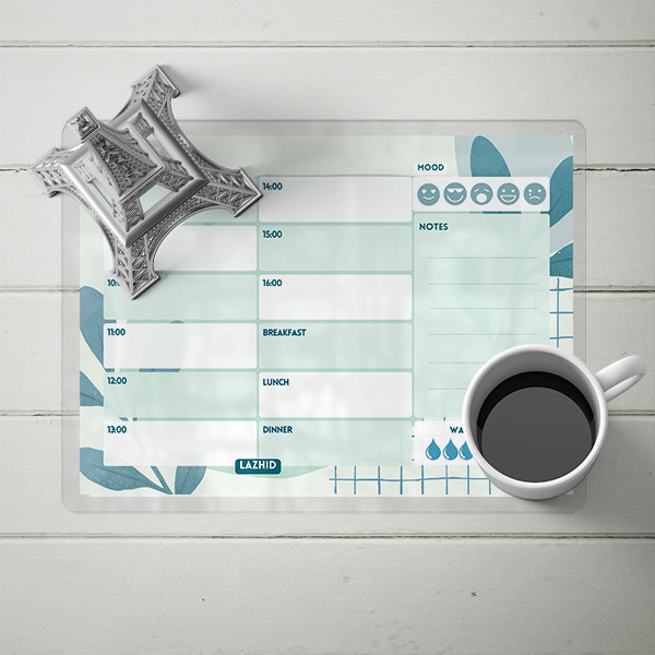 تخته وایت برد لاژید مدل پلنر برنامه ریزی کد PL01 سایز 20*30 سانتی متر مجموعه 2 عددی