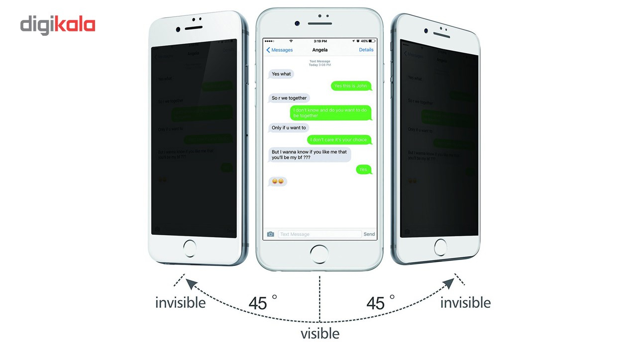 محافظ صفحه نمایش شیشه ای گلس پرو مدل Carbon Privacy مناسب برای گوشی اپل آیفون 6/6S پلاس
