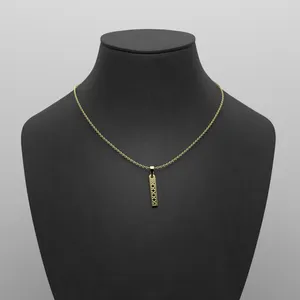 گردنبند طلا 18 عیار زنانه مدوپد مدل مستطیل کد R2-1-1250