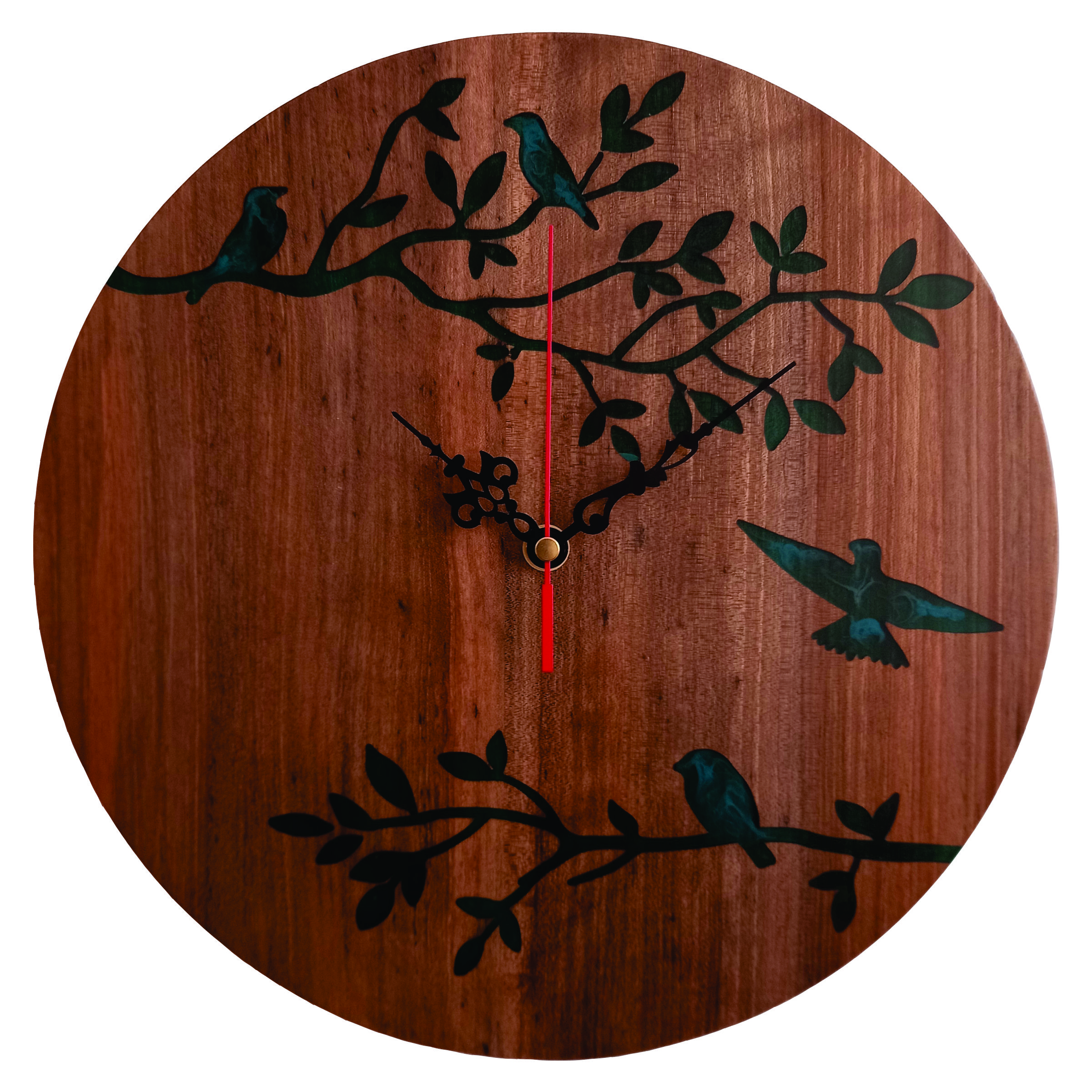 ساعت دیواری چوبی مدل شاخه کبوتر کد C