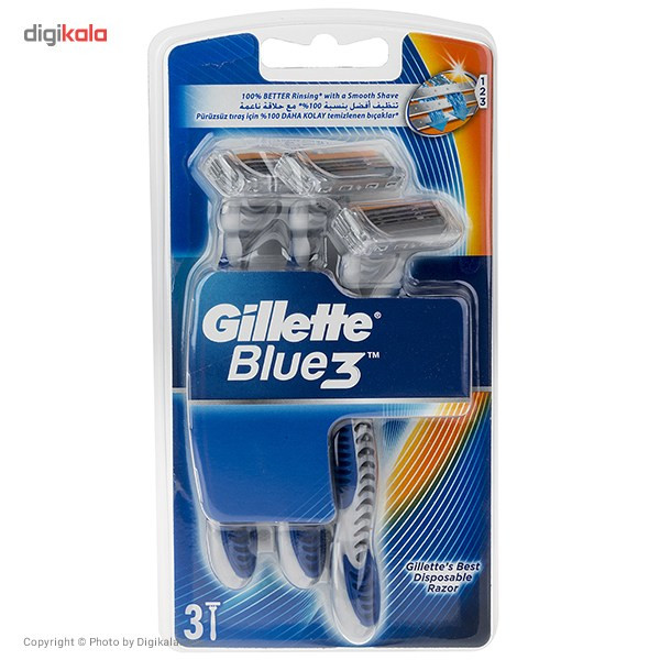 خود تراش ‏ژیلت مدل Blue 3 بسته 3 عددی