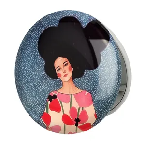 آینه جیبی خندالو طرح دخترونه مدل تاشو کد 6133 