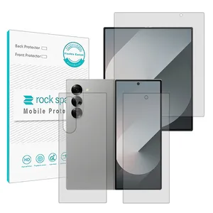 Rock space HyGEL model Inner and outer transparent screen protector set suitable for Samsung Galaxy Z Fold6 mobile phone along with the back protector