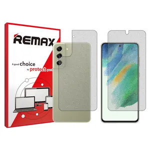 Remix matte screenprotector HyMTT model suitable for Samsung Galaxy S21 Fe mobile phones along with the back of the phone