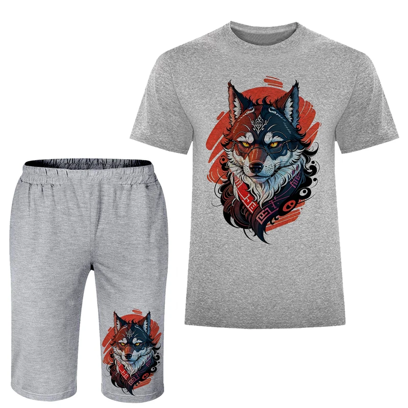 ست تی شرت و شلوارک مردانه مدل گرگ کد A121