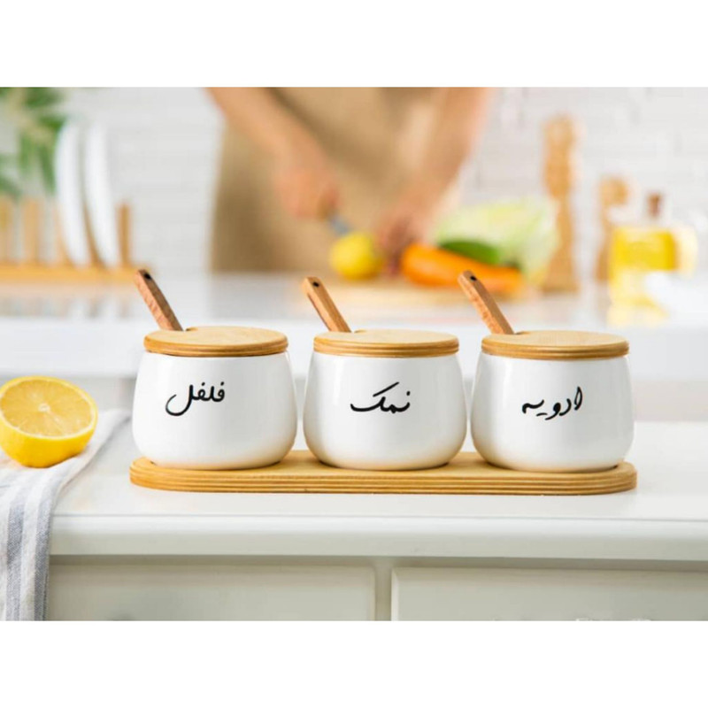 ست جا ادویه 4 پارچه ام وي اچ گلس اند پلاستيكس مدل آوین