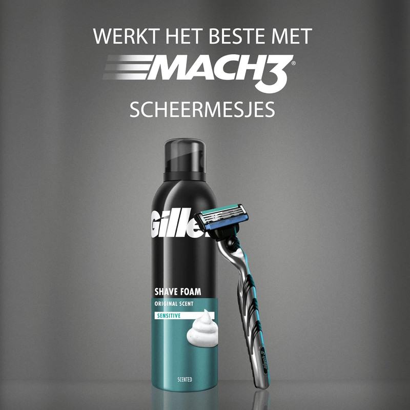 فوم اصلاح ژیلت مدل Original Scent Sensitive حجم 200 میلی لیتر