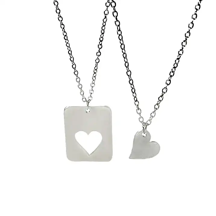 گردنبند مدل قلب مکمل  بسته دو عددی