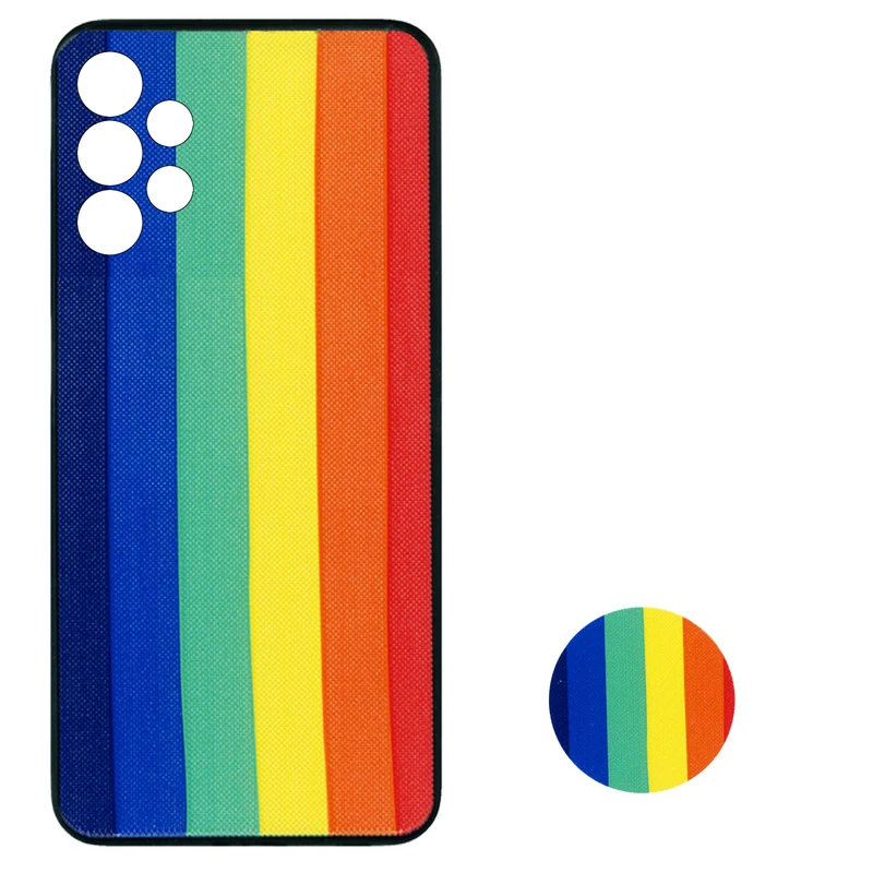 کاور طرح رنگین کمان کد 1751 مناسب برای گوشی موبایل سامسونگ  Galaxy A52 به همراه پایه نگهدارنده