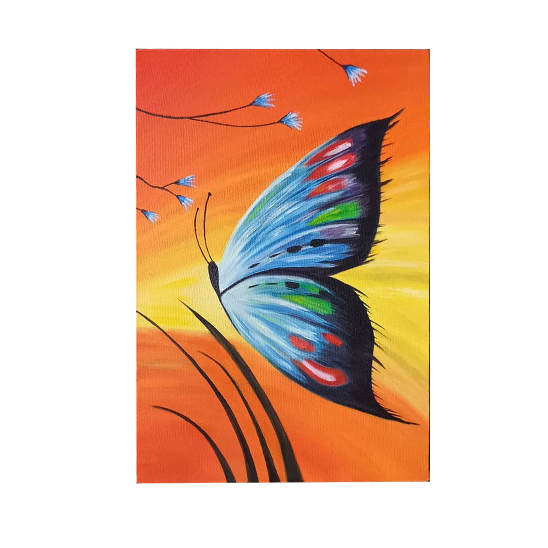  تابلو نقاشی رنگ روغن طرح پروانه