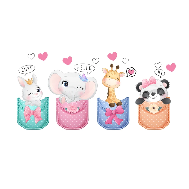 استیکر دیواری کودک باروچین مدل hello cute کد 4213