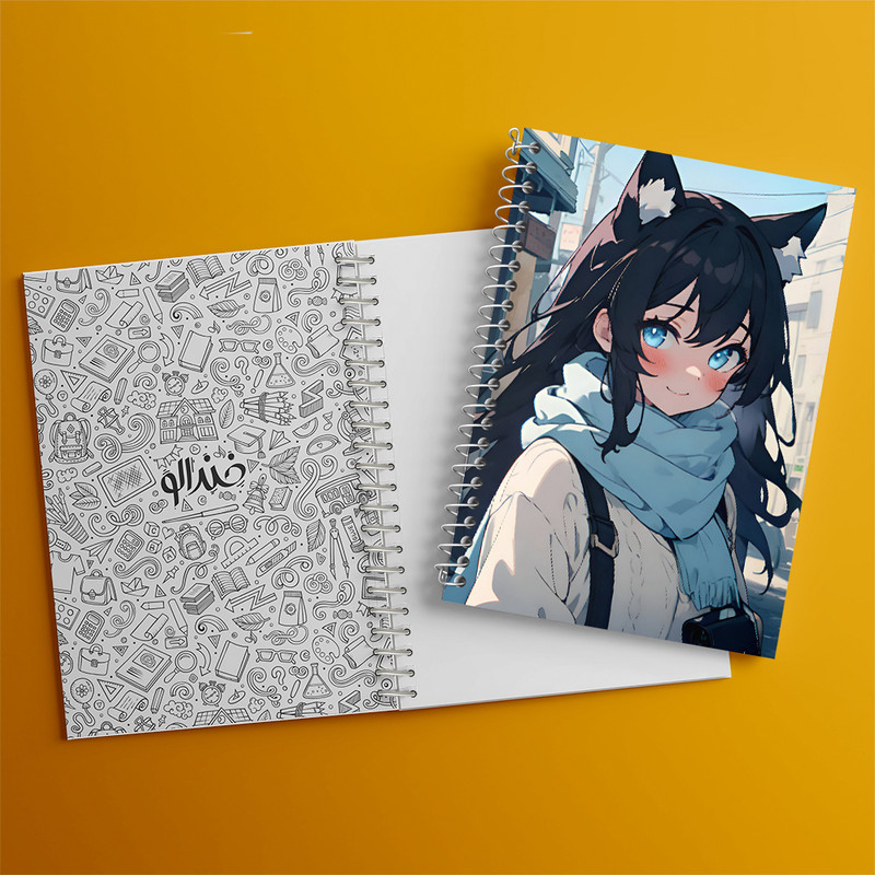 دفتر نقاشی 50 برگ خندالو طرح دختر انیمه ای کد N3402