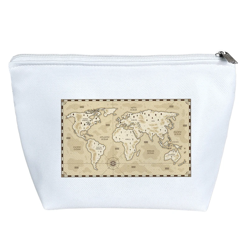 کیف لوازم آرایش دخترانه خندالو مدل نقشه کره زمین کد H538