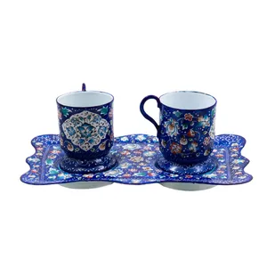 ست چایخوری میناکاری مسی رستا نقاشی پرداز طرح 1-18-102 مجموعه سه عددی