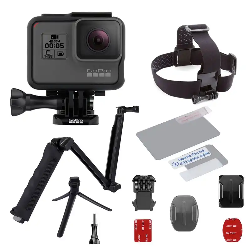 مجموعه دوربین فیلم برداری ورزشی گوپرو مدل HERO5 Black Quick Stories همراه با اکسسوری پلوز