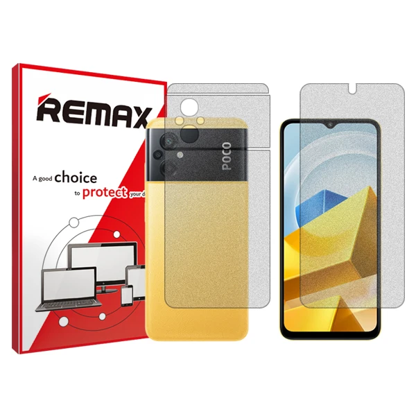 محافظ صفحه نمایش مات ریمکس مدل HyMTT مناسب برای گوشی موبایل شیائومی Poco M5 به همراه محافظ پشت گوشی