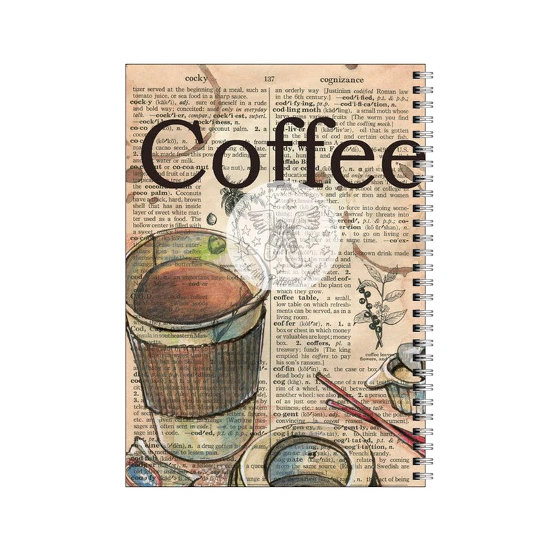 دفتر مشق 50 برگ بامبیلیپ طرح قهوه و کلاژ کد 9071914