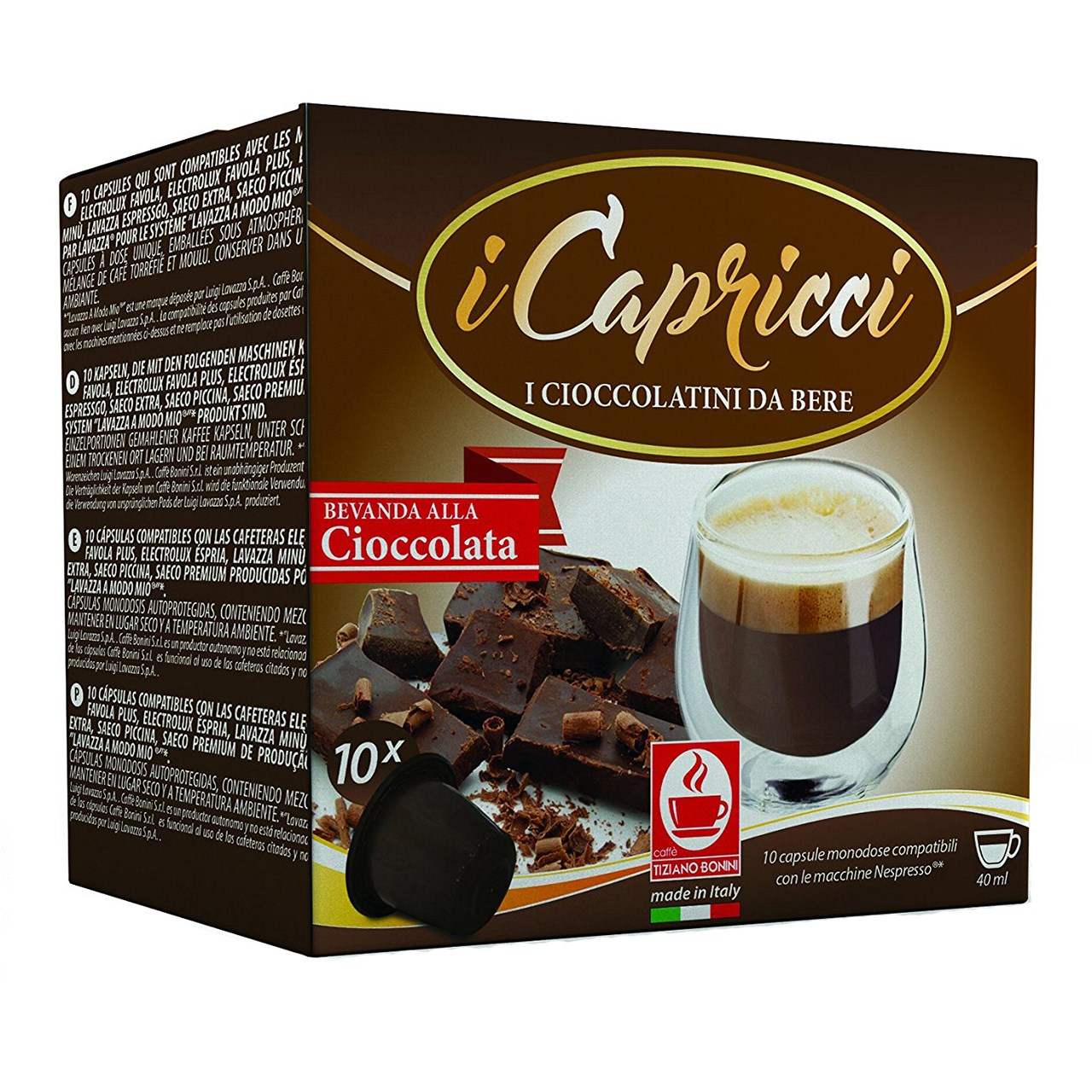 کپسول قهوه تیزیانو بونینی مدل Cioccolato