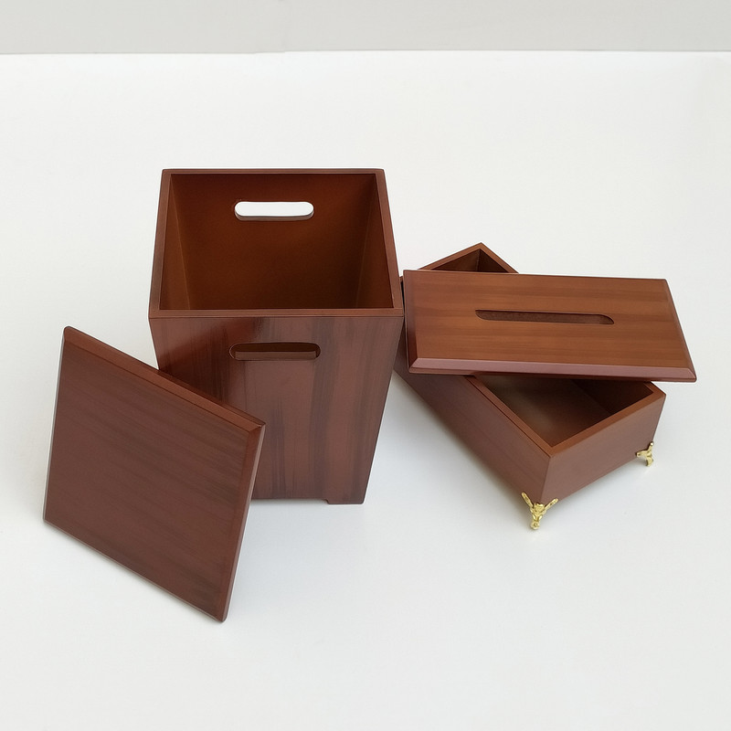 ست سطل و جعبه دستمال کاغذی مدل پایه فلزی