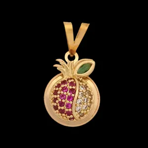 تخفیف آویز گردنبند طلا 18 عیار زنانه ناریا طرح انار کد AZ12-2