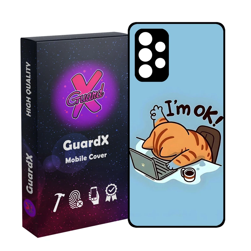 کاور گارد ایکس طرح Cat مدل Glass10722 مناسب برای گوشی موبایل سامسونگ Galaxy A32 4G