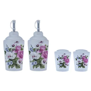 ست ظرف آبلیمو و نمک پاش 4 پارچه باریز مدل Flower
