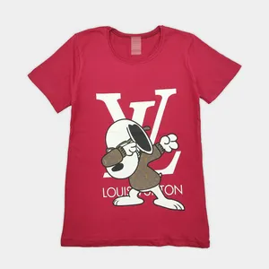 تی شرت آستین کوتاه زنانه مدل لو رنگ صورتی