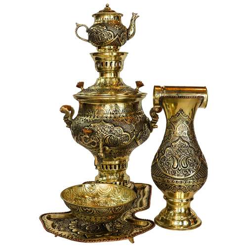 سرویس 5 پارچه سماور زغالی مدل 453298