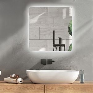 آینه سرویس بهداشتی آزالیا مدل مربع بک لایت کد MB5050 سایز 50*50 سانتی متر