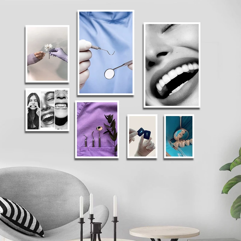 تابلو بکلیت طرح لبخند و دندانپزشکی مدل شاین اکلیلی W-1775 مجموعه 7 عددی