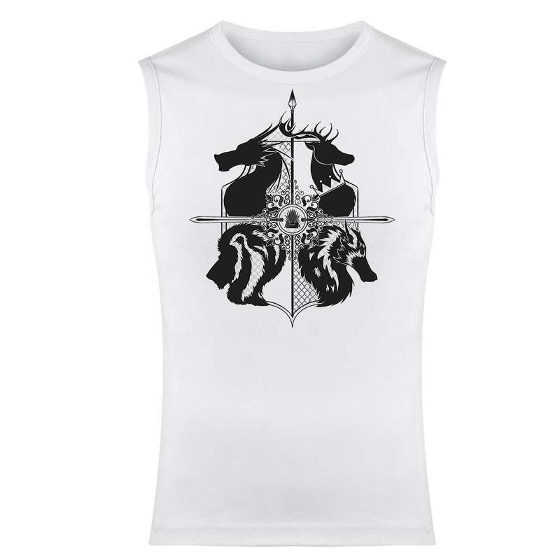 تاپ مردانه مدل بازی تاج و تخت کد 104 رنگ سفید