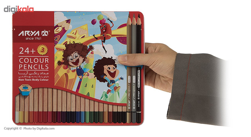 مداد رنگی 24+3 رنگ آریا مدل 3022