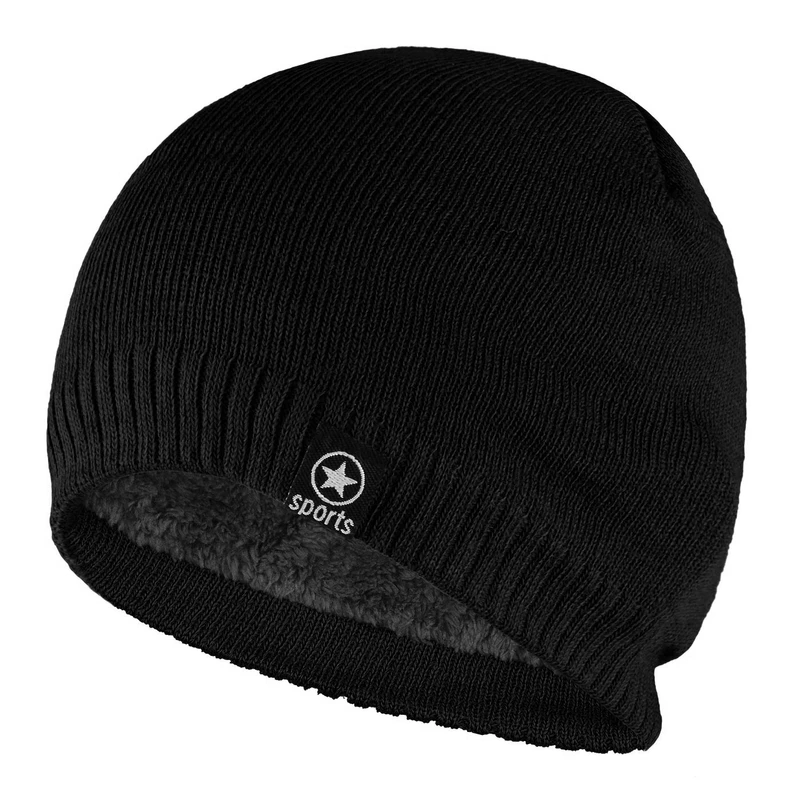 کلاه بافتنی مدل داخل خز طرح SPORTS
