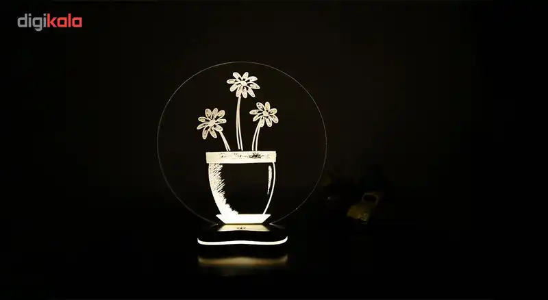 چراغ خواب سه بعدی گالری دیکوماس طرح گلدان 2 کد DMS145