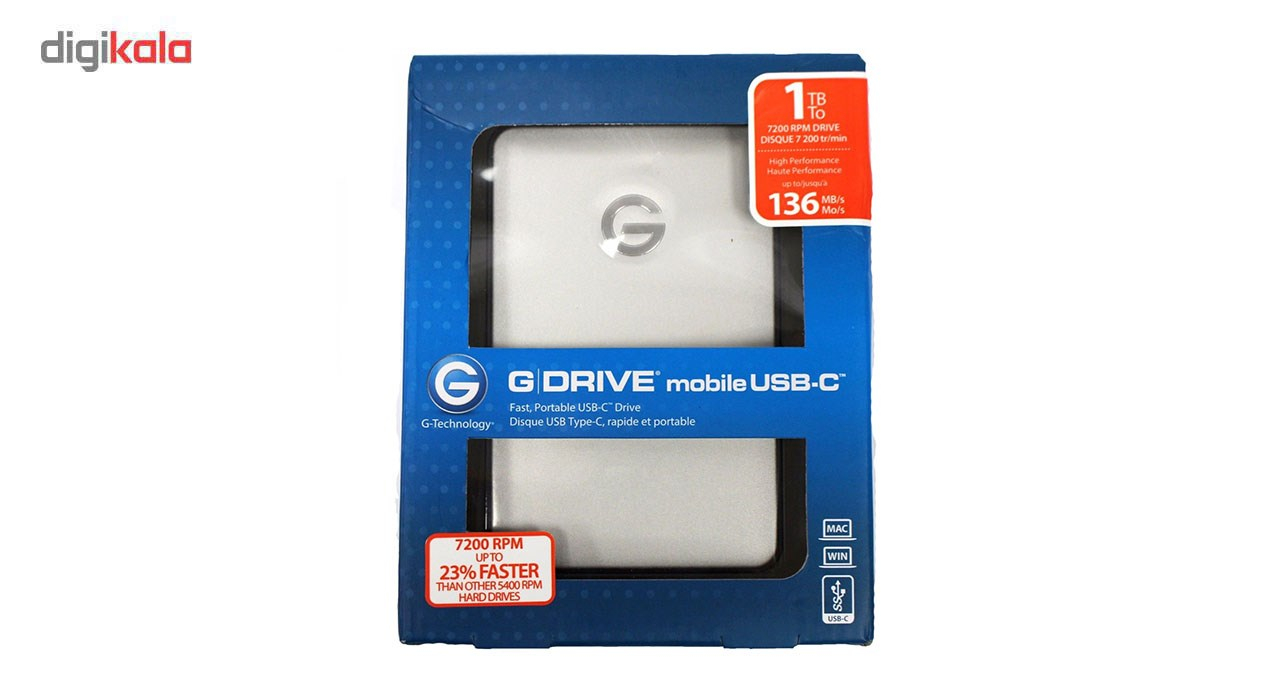 هارد دیسک اکسترنال جی درایو مدل USB-C ظرفیت 1 ترابایت