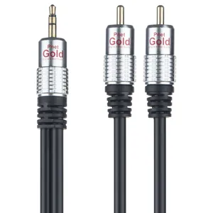 کابل تبدیل جک 3.5 میلی متری به دو RCA پی نت  مدل Gold طول 1.5 متر