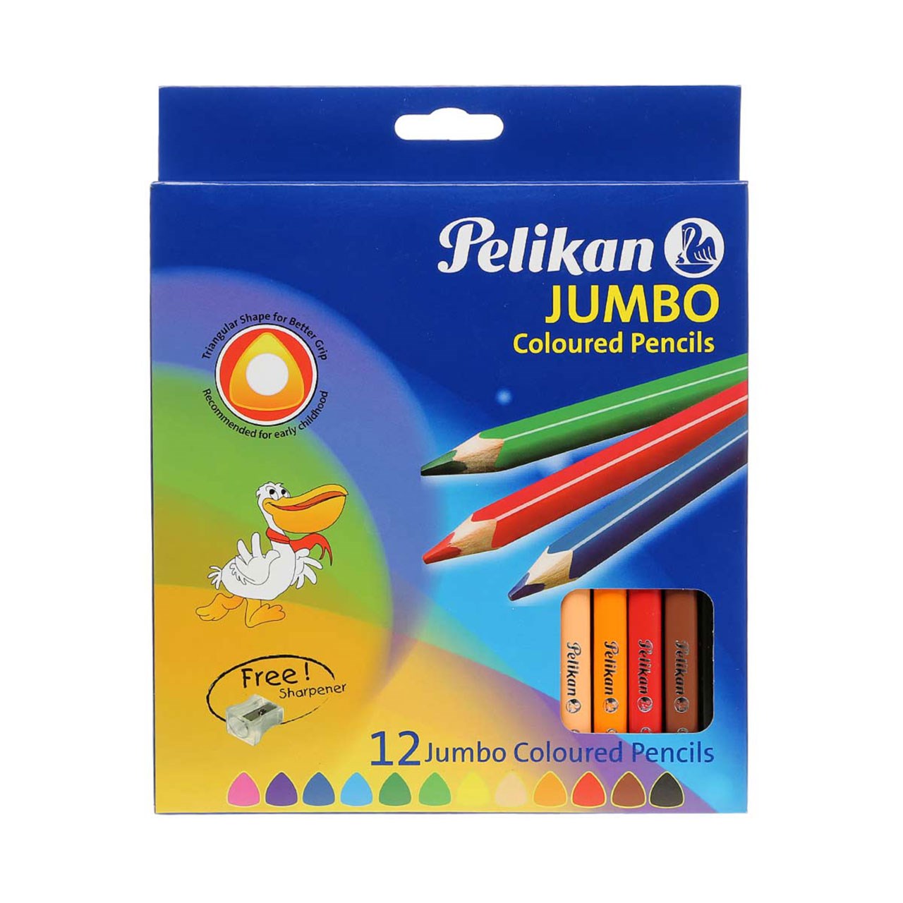 مداد رنگی 12 رنگ پلیکان آلمان مدل جامبو