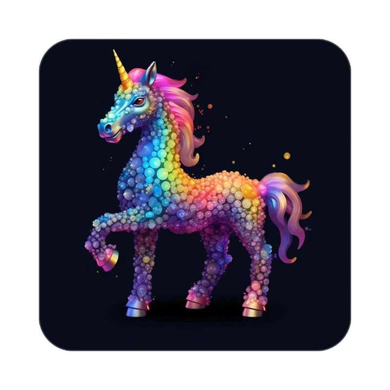 زیر لیوانی کاکتی طرح اسب تک شاخ و یونیکورن مدل mp30103