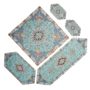 ست 5 تکه رومیزی ترمه یزد طرح چهل ستون