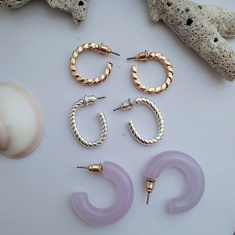 گوشواره زنانه مدل SB 002 مجموعه 3 عددی